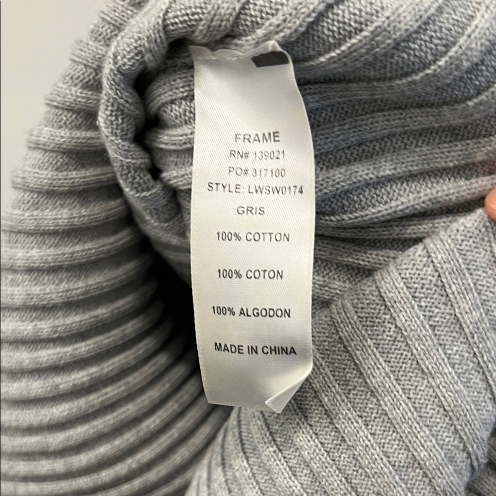 Frame Denim Heather Grey Rib Ribbed Knit Stretch Side Slit Midi Dress (size XS) - Picture 7 of 8